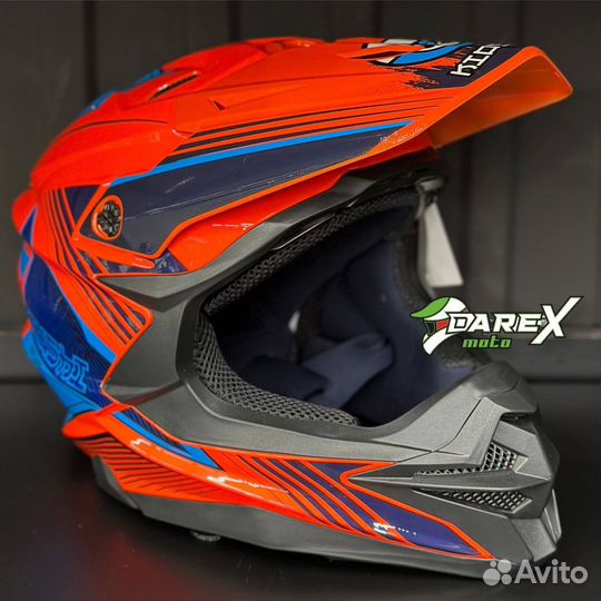 Шлем kioshi Holeshot801 orange кроссовый(размер L)