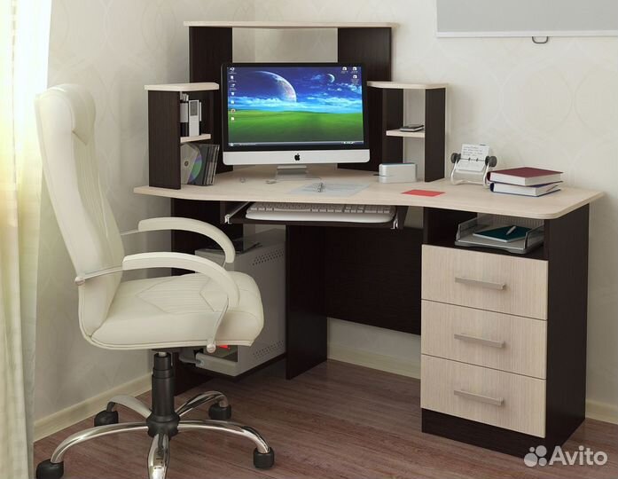 Стол компьютерный Каспер 1,3м венге\лоредо