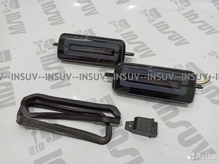 Надфарники светодиодные с дхо, бегающий поворотник