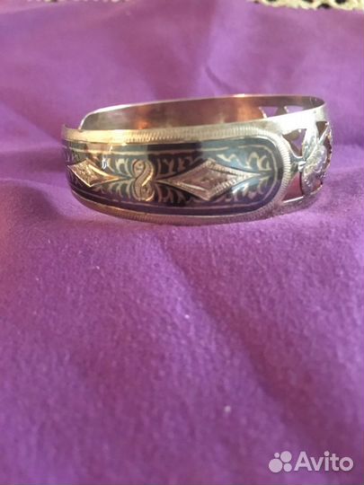 Браслет женский - серебро с чернью, с пробой, СССР