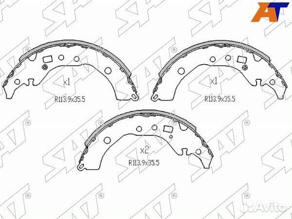 Колодки тормозные барабаные toyota spade