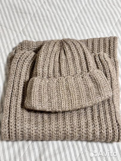 Зимняя шапка и снуд женский