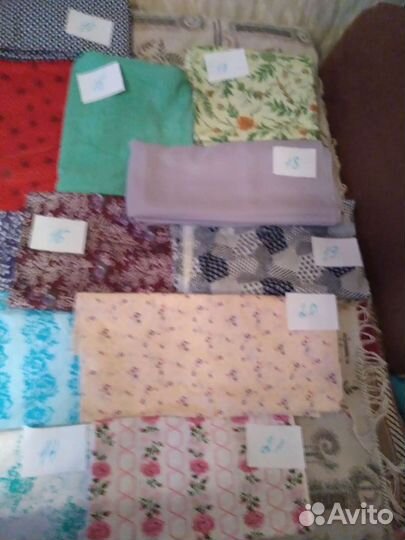 Отрезы тканей (ситец, сатин, хлопок, лен, шерсть)