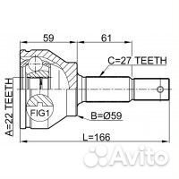 ШРУС наружный 22x59x27 (infiniti FX45/35 (S50) 200