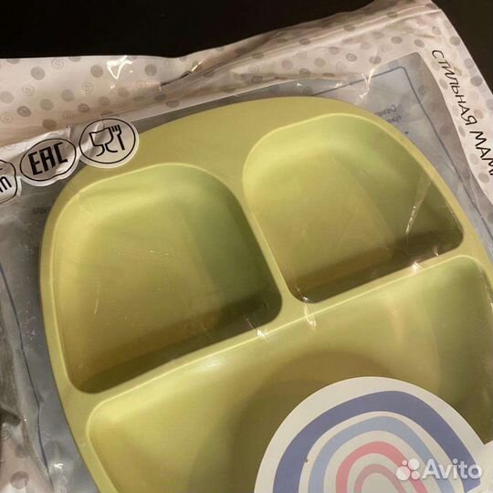 Новая Детская силиконовая тарелка на присоске