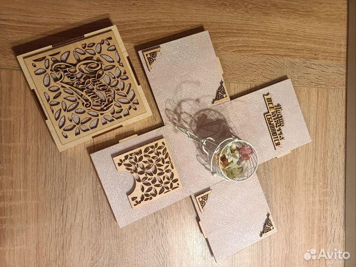 Коробка подарочная деревянная