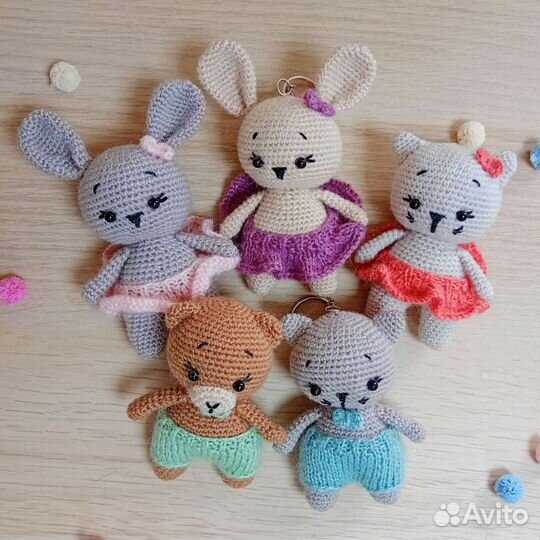 Мягкая игрушка Брелок Зайка Котик Мишутка