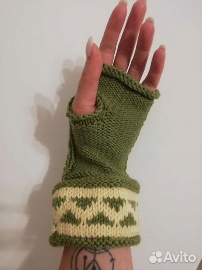Вязаные Перчатки/Рукавички митенки