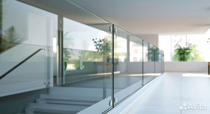 Стеклянные перила для лестницы. Под ключ