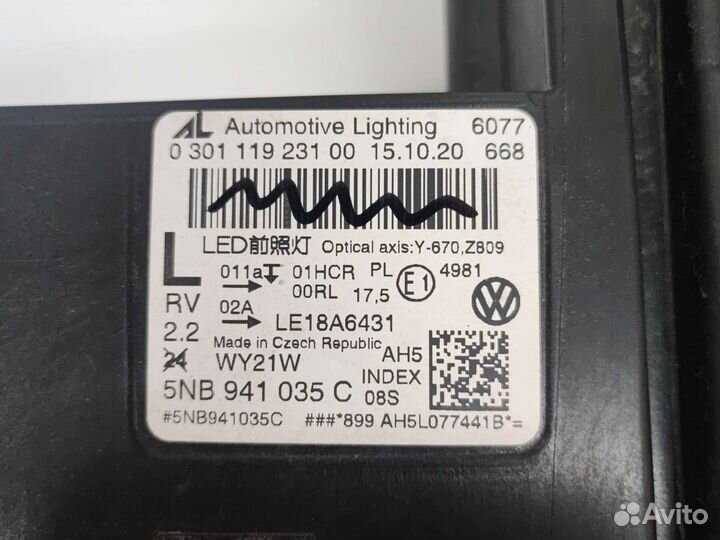 Фара левая на Volkswagen Tiguan 20