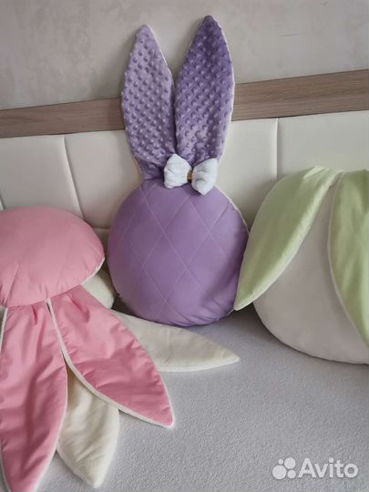 Подушка зайка с ушками плюшевая