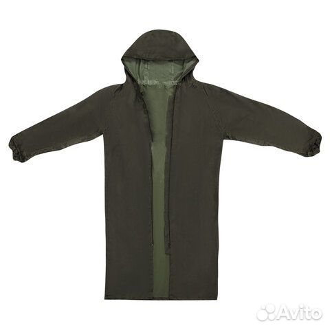 Дождевик плащ цвета хаки на молнии многоразовый с