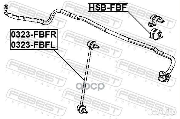 Втулка переднего стабилизатора d19 hsbfbf Febest