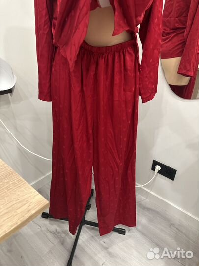 Пижама шелковая в сердчках 46-50