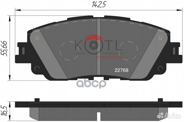 Колодки тормозные дисковые передние к-т toyota