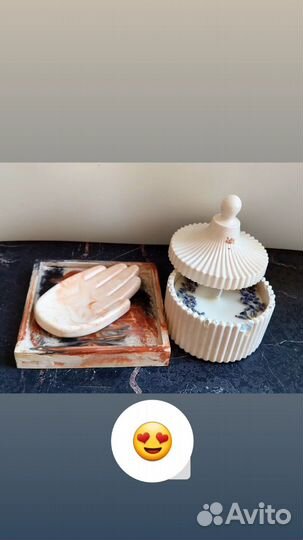 Свечи ручной работы с подсвечником