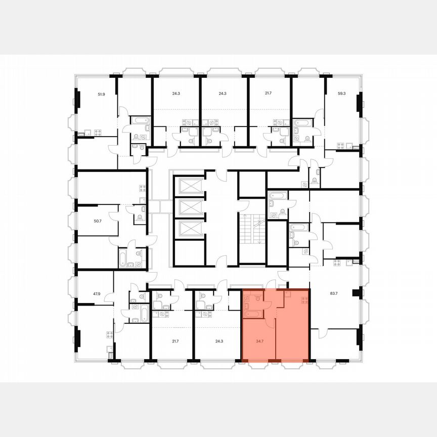 Квартира-студия, 34,7 м², 10/20 эт.