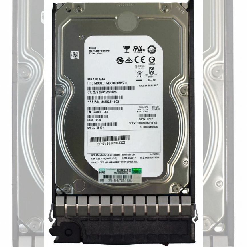 [MB3000GVYZH] Жесткий Диск Hpe 3tb Sata3.5 Mb3000gvyzh