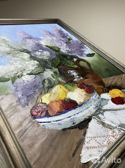 Картина маслом на холсте сирень