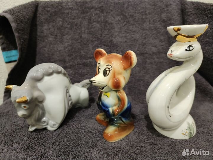 Статуэтка Змея Скоропея,Бычок,фарфор.ссср
