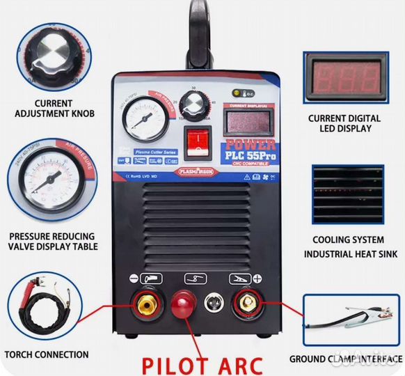 Плазморез пилотной дугой 55 А