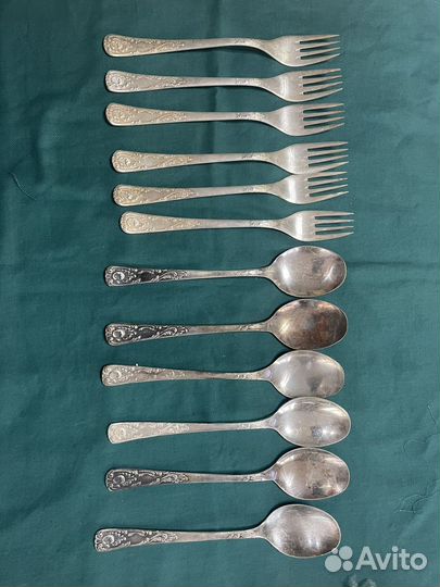 Набор столовых приборов мельхиор СССР