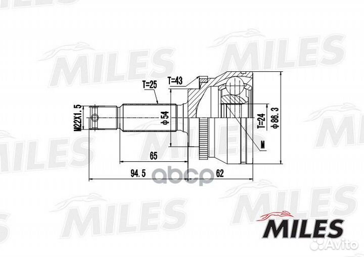 ШРУС mitsubishi galant/lancer 2.0 92- нар.(ABS)