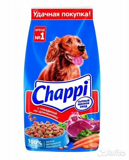 Сухой корм для собак Chappi Сытный мясной обед