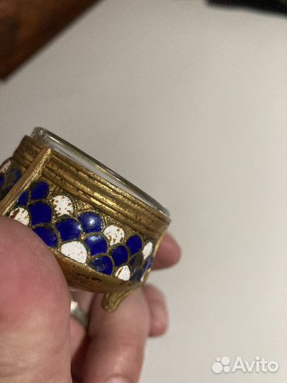 Солонка. Латунь эмаль