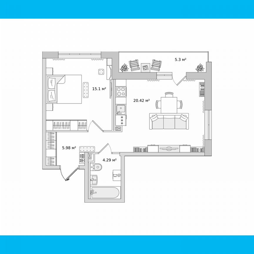 1-к. квартира, 51,2 м², 11/23 эт.