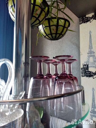 Бокалы. Марганцевое стекло. СССР. Цена за 5 штук