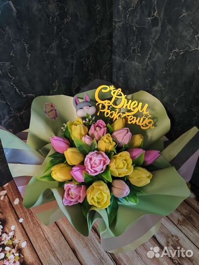 Букет тюльпанов из мыла, листайте фото