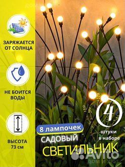 Светильник садовый уличный на солнечной батарее