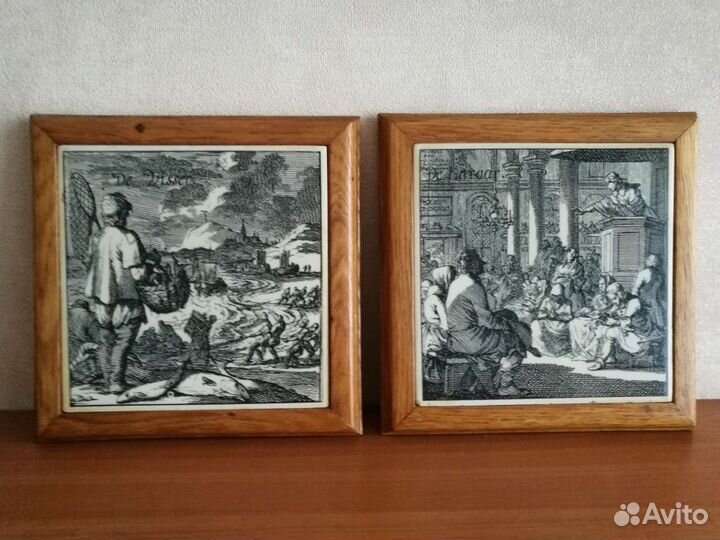 Панно, плакетка в дубовой рамке Голландия