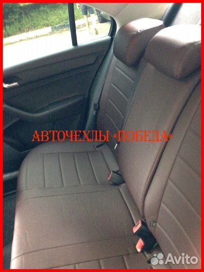 Чехлы Skoda Rapid 1 из экокожи шоколадные Классика