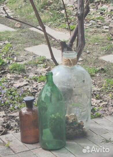 Бутылки винтажные декоративные аптекарские