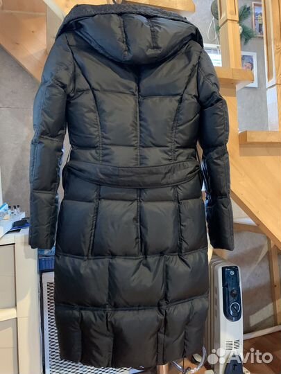 Пуховик зимний длинный женский с мехом