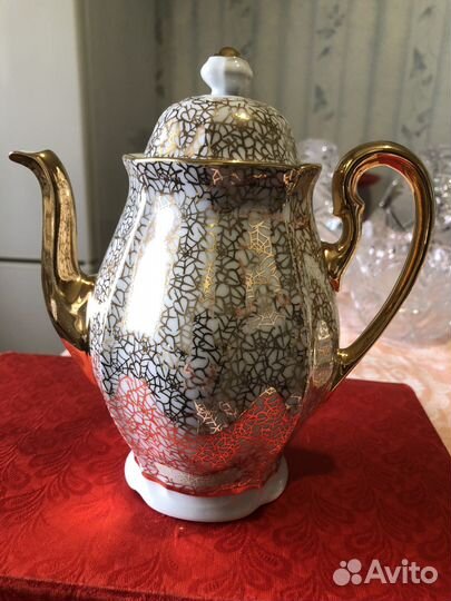 Сервиз кофейный,Чехия,21 предмет,Хруст.вазы