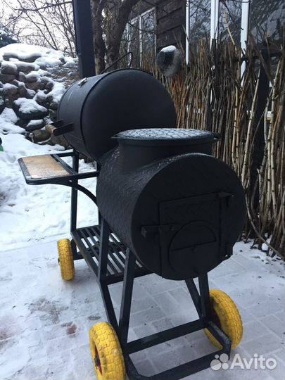 Смокер 4 в 1, гриль, мангал, место для казана