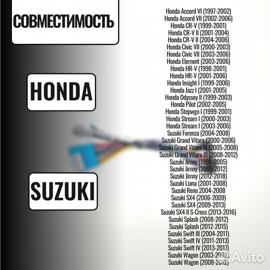 Переходник для подключения Android Honda/ Suzuki