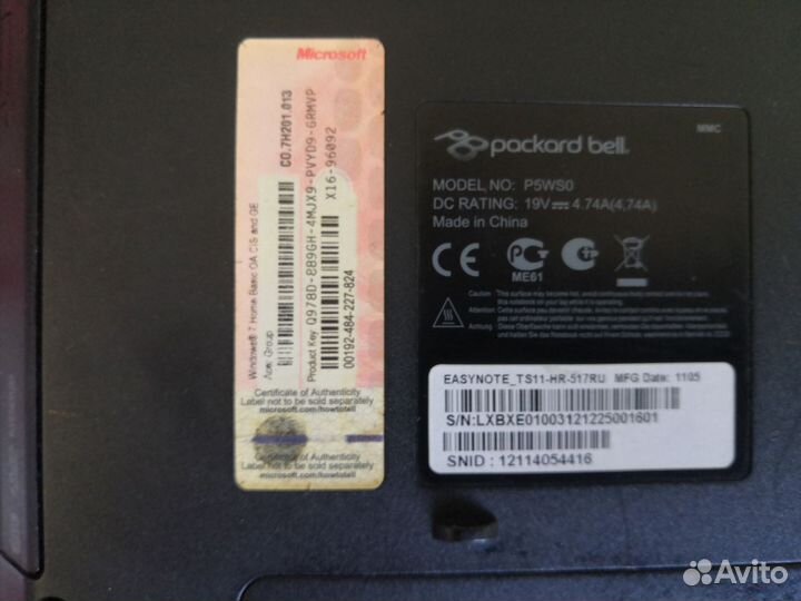 Ноутбук packard bell