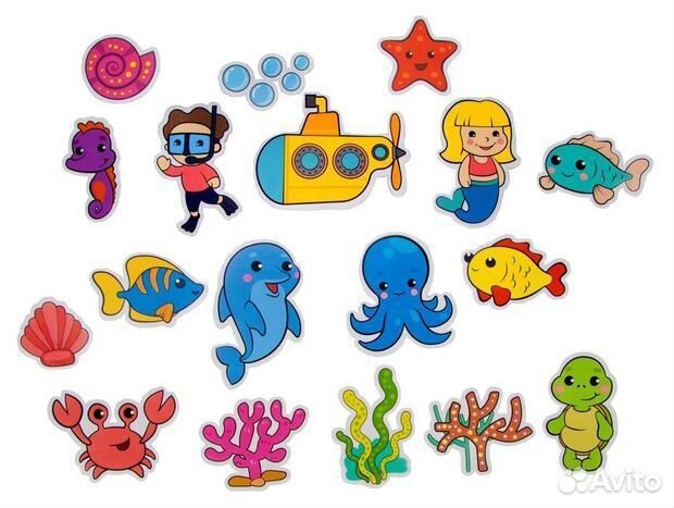 Набор стикеров для купания с рождения. Модель 1