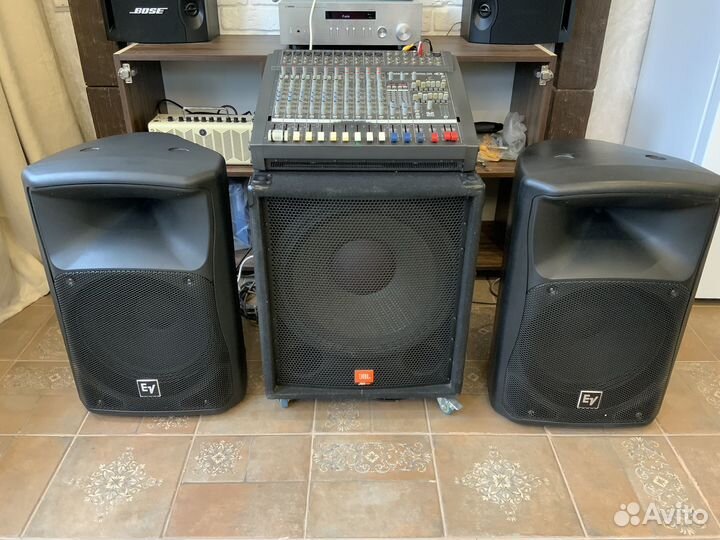 Комплект аккустики EV + саб JBL + пульт Dynacord