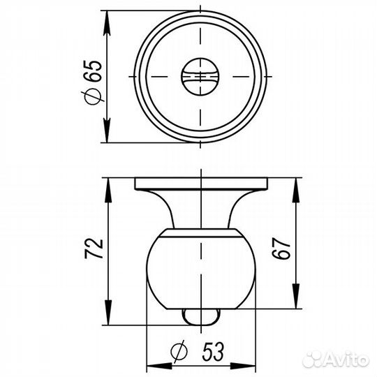 Защелка межкомнатная ajax 6082 вl-B фикс. черный