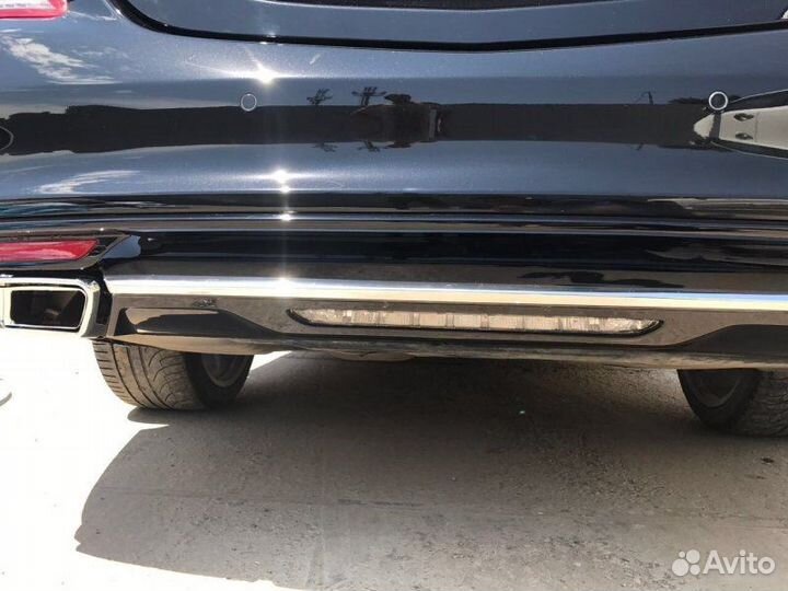 Задний диффузор с насадками Мерседес S65 амг w222