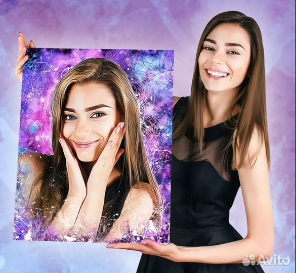 Портрет на холсте по фото (разные размеры)