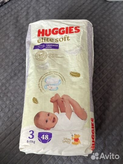 Подгузники трусики huggies elite soft 3