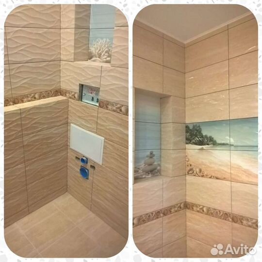 Ремонт ванн туалета Укладка Кафеля Плитки Штукатур