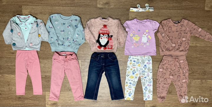 Большой пакет фирменных вещей на девочку 92р
