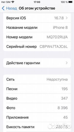 iPhone 8, 256 ГБ